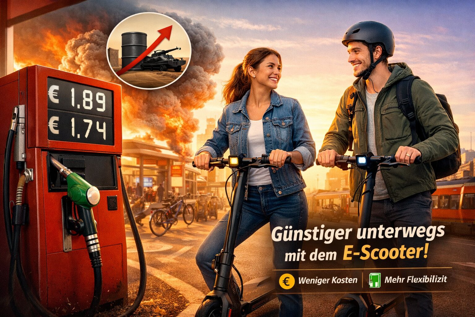 Hohe Spritkosten durch den Krieg: Warum E-Scooter für kurze Strecken eine günstige Alternative sein können