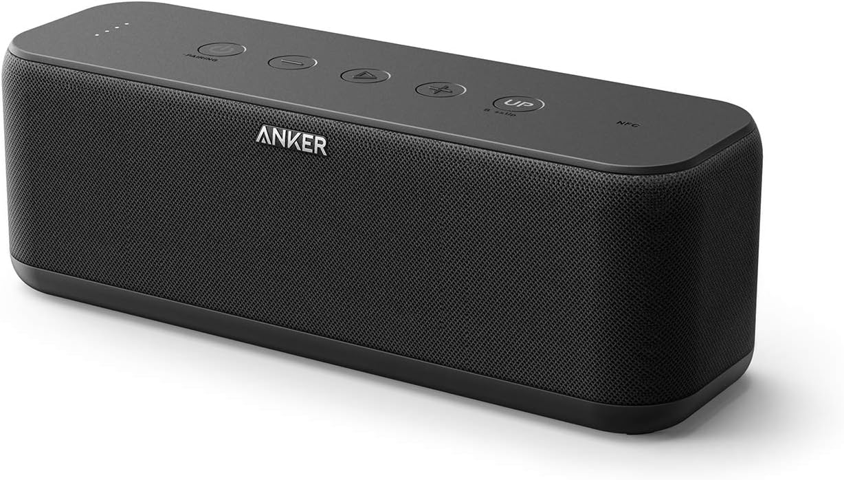 Anker SoundCore Boost Bluetooth Lautsprecher, BassUp Technologie, IPX7 Wasserschutz, 12 Std Akku, 20m Reichweite, Duale Treiber, intensiver Bass, EQ