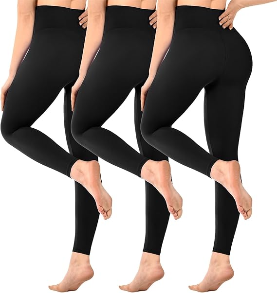 [Prime] SINOPHANT 3er-Pack Damen High-Waist Leggings – blickdicht, schwarz (für Gym, Yoga, Sport)