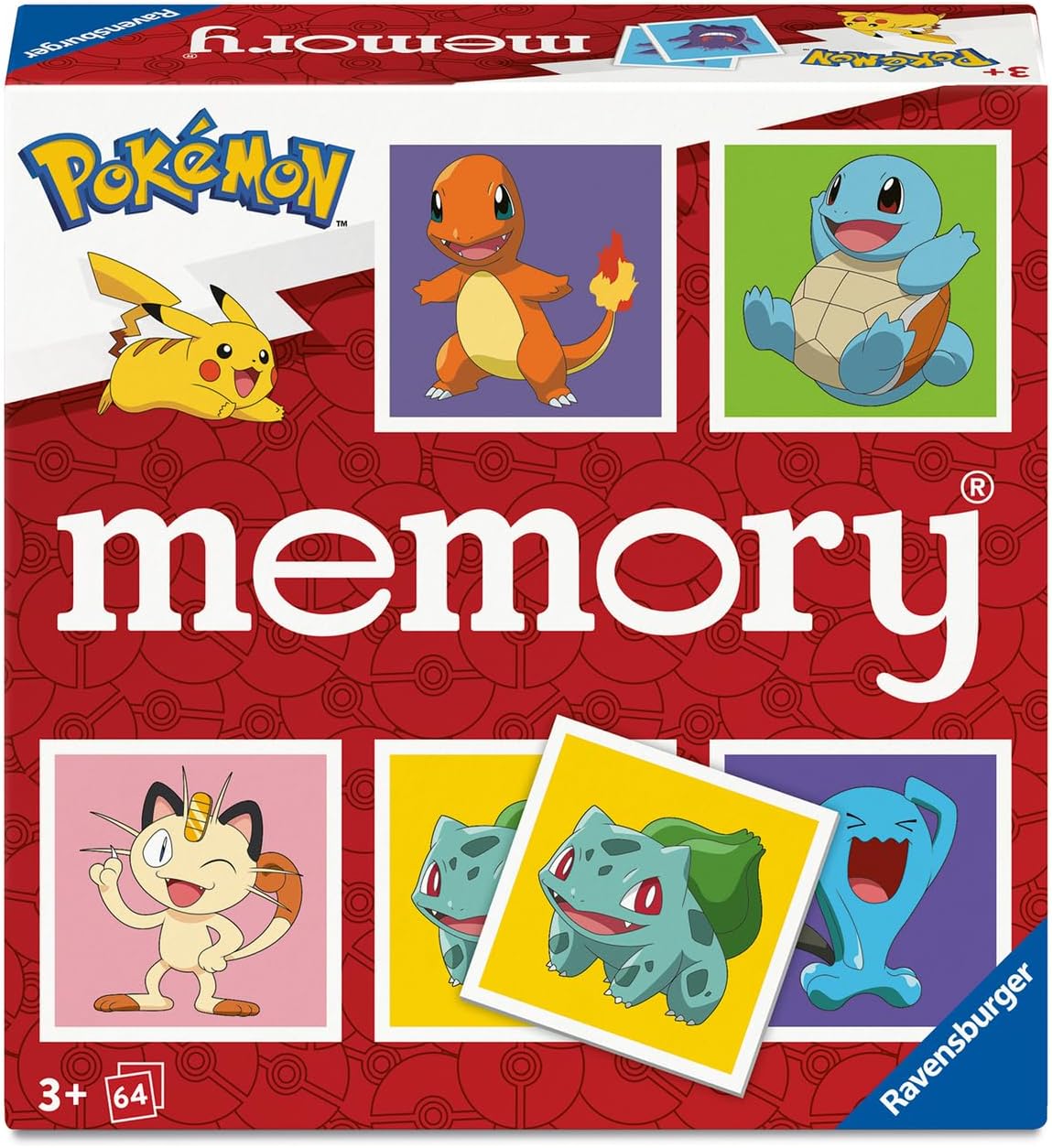 [Prime] Ravensburger Memory® Pokémon – klassisches Gedächtnisspiel mit 32 Kartenpaaren (ab 3 Jahren)