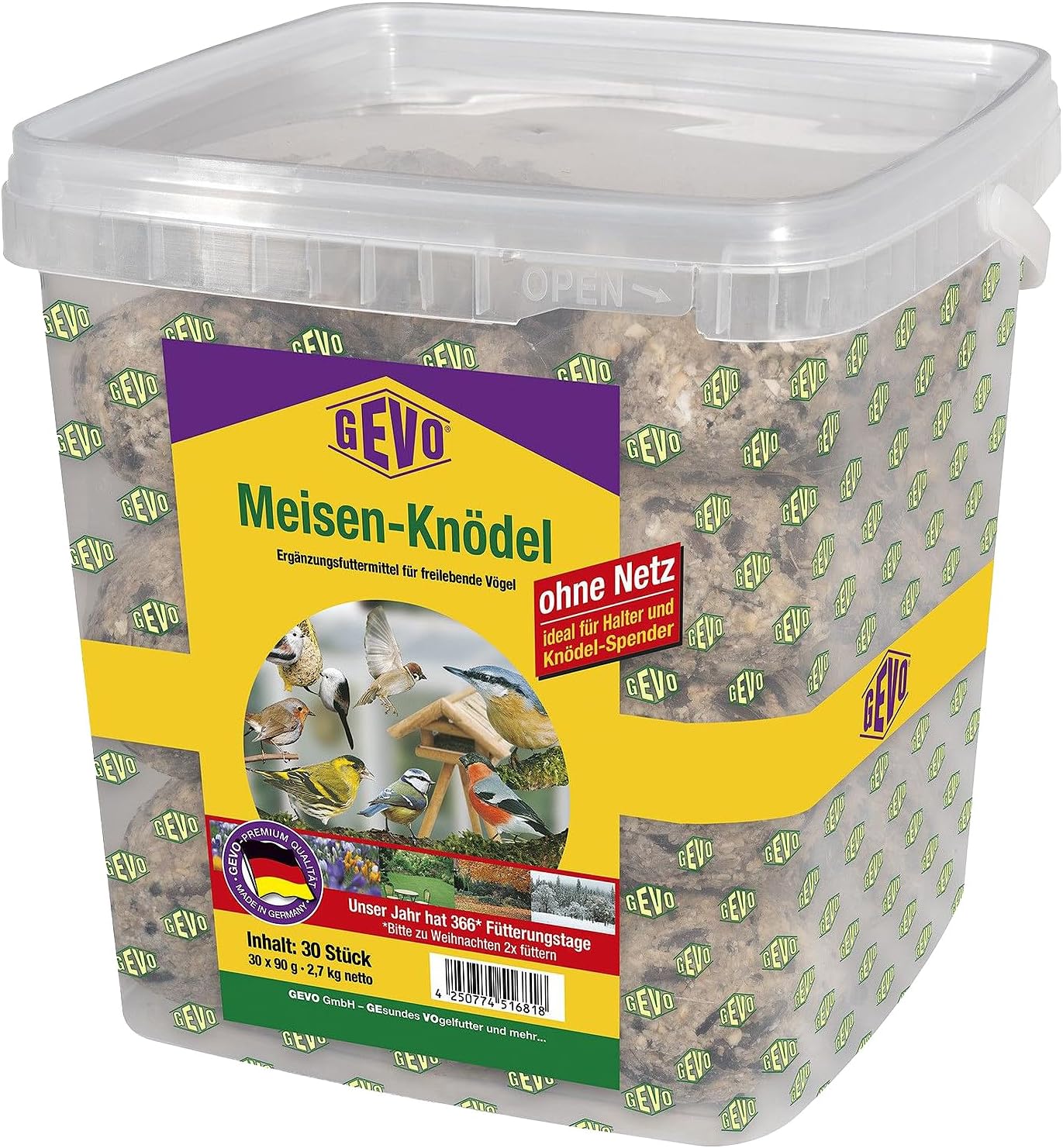 [Prime] GeVo Meisenknödel – 30 Stück ohne Netz à 90 g im Eimer (Preisfehler)