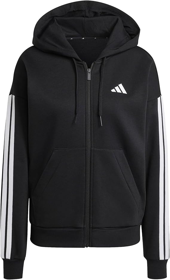 [Prime] adidas Damen Essentials 3-Stripes Full-Zip Fleece Hoodie