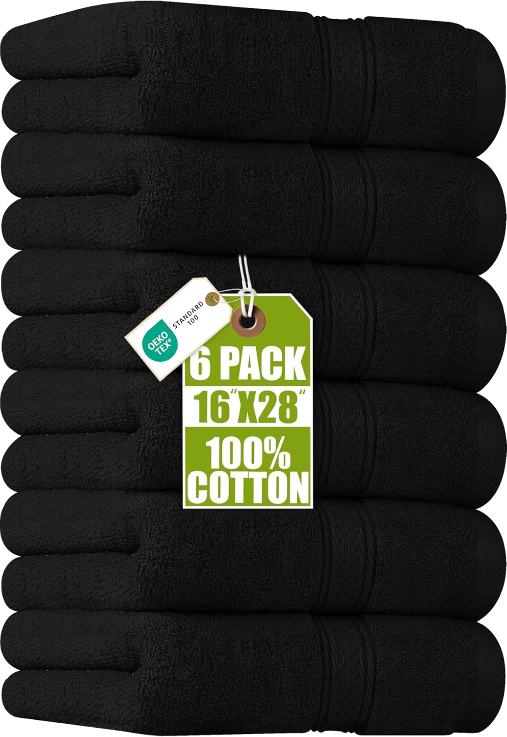 Utopia Towels - Handtücher Set aus 100% Baumwolle - ultraweich und sehr saugfähig - 41x71 cm - 6er Pack (Schwarz)