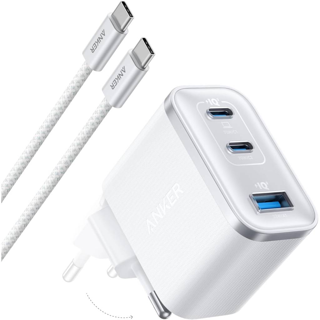 Anker Nano 70W USB-C Ladegerät – kompaktes 3-Port Schnellladegerät für Laptop, iPhone & mehr
