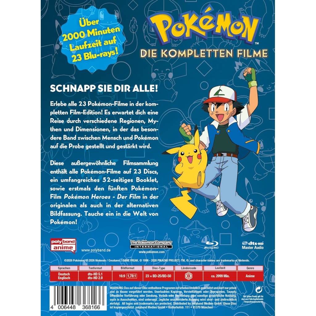 Pokémon – Die kompletten Filme (23-Film-Box) – Blu-ray Boxset