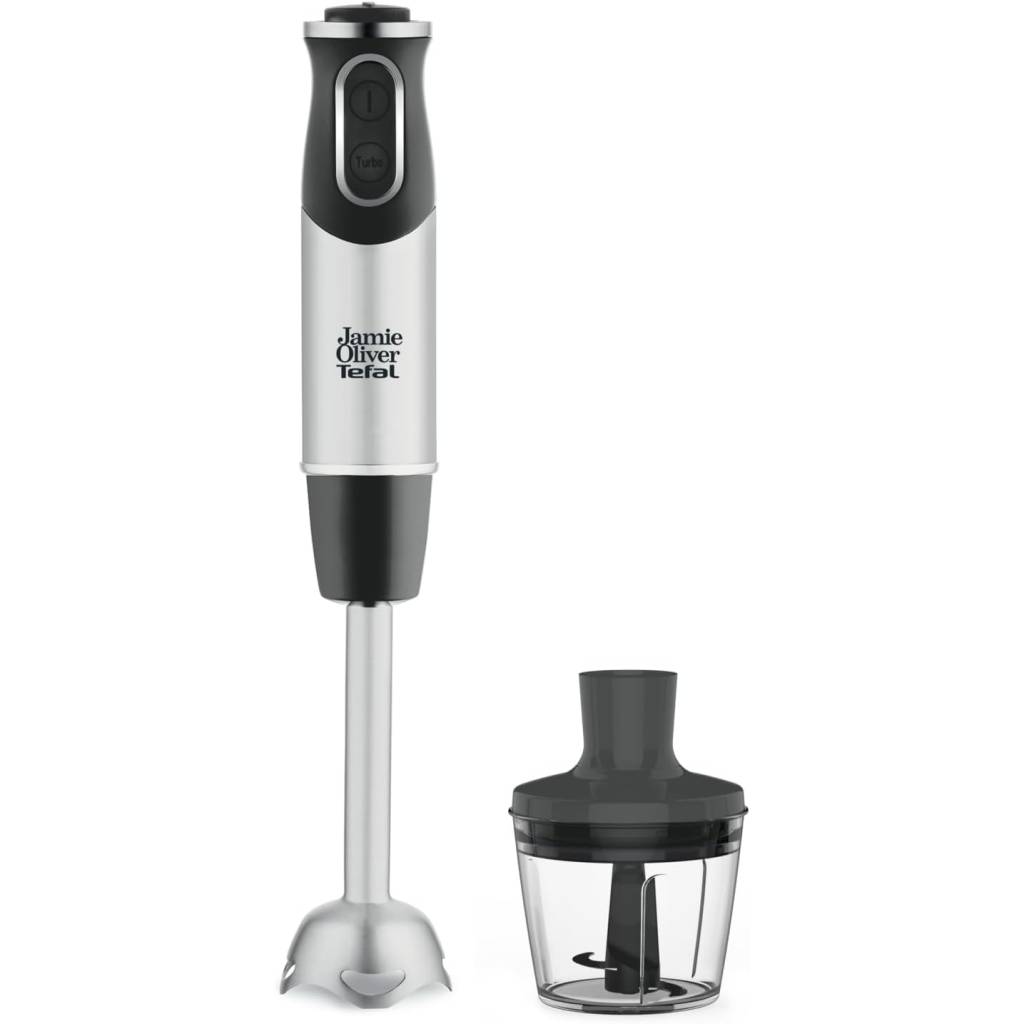 Tefal HB65JD Jamie Oliver Stabmixer – 1000 W, Edelstahl, mit Zerkleinerer-Aufsatz