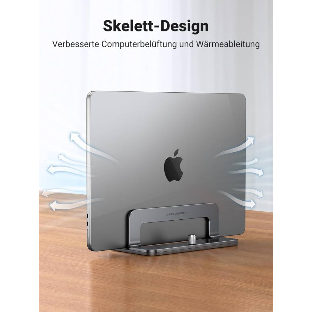 UGREEN Vertikaler Laptop-Ständer aus Aluminium – platzsparend & kühler Stand für Laptops & Tablets