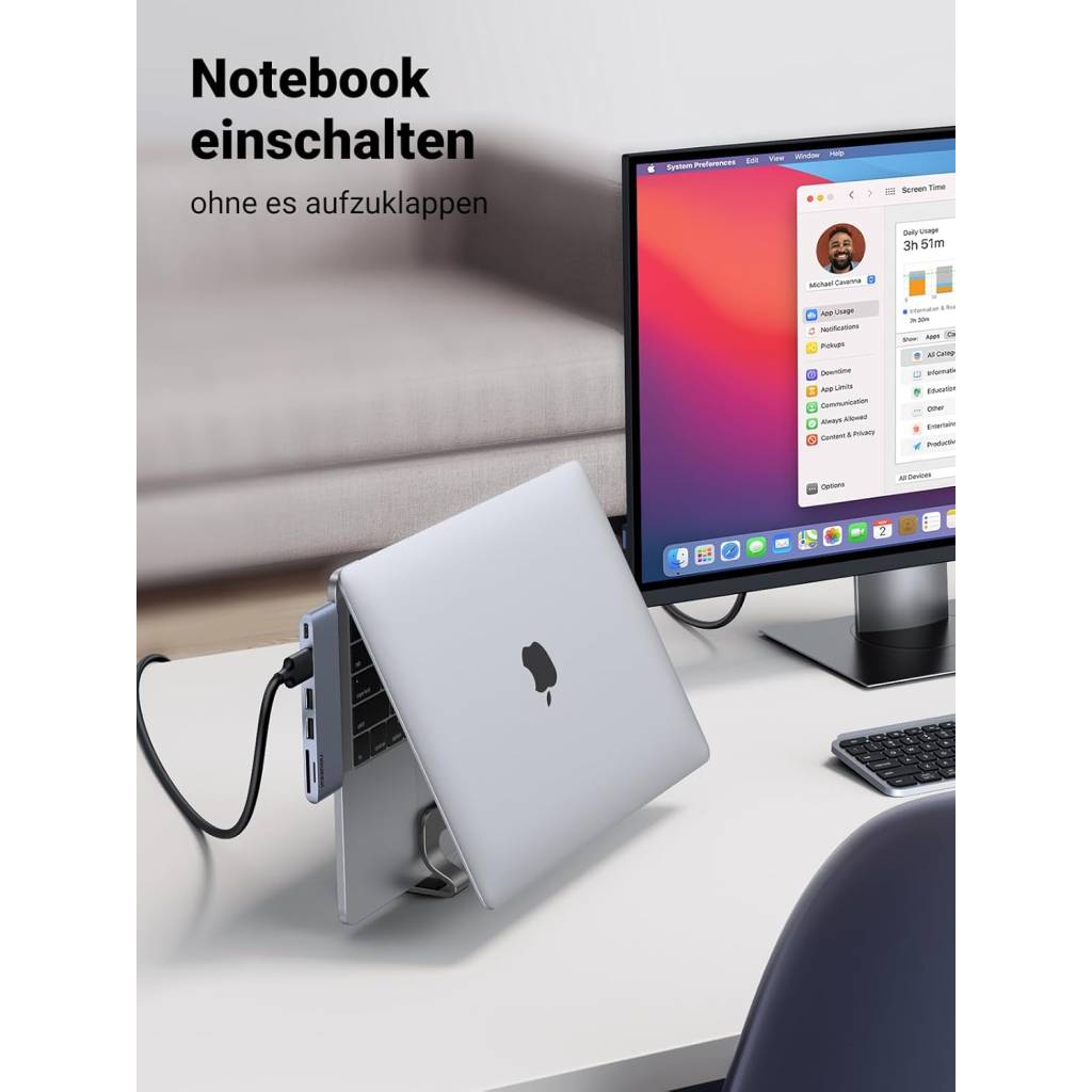 UGREEN Vertikaler Laptop-Ständer aus Aluminium – platzsparend & kühler Stand für Laptops & Tablets