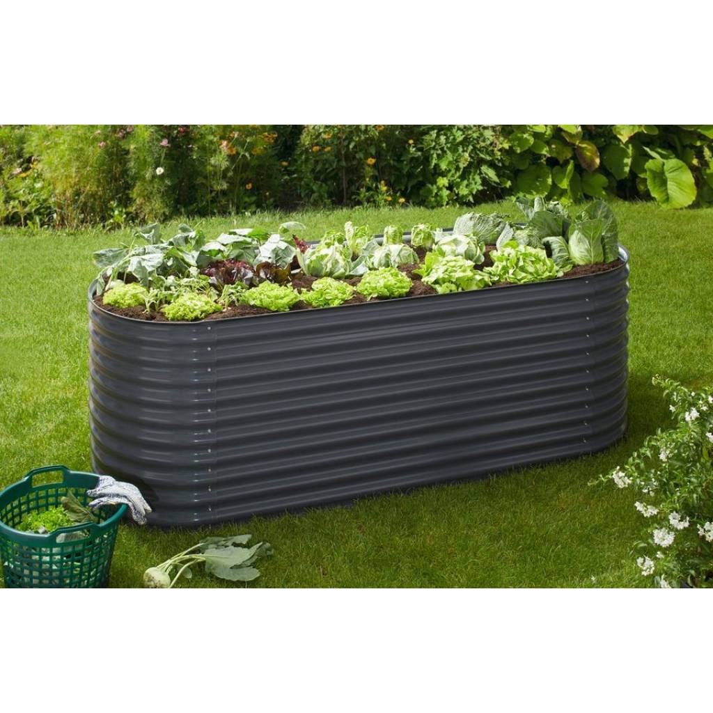 KONIFERA Hochbeet 240×80×82 cm – verzinkter Stahl, großes Gartenbeet