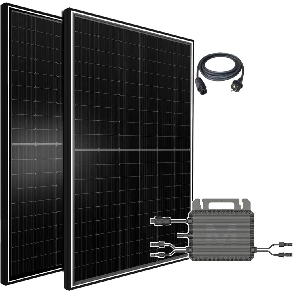 Balkonkraftwerk 1000W Komplettset – 800W Wechselrichter mit WLAN & bifazialen Solarmodulen