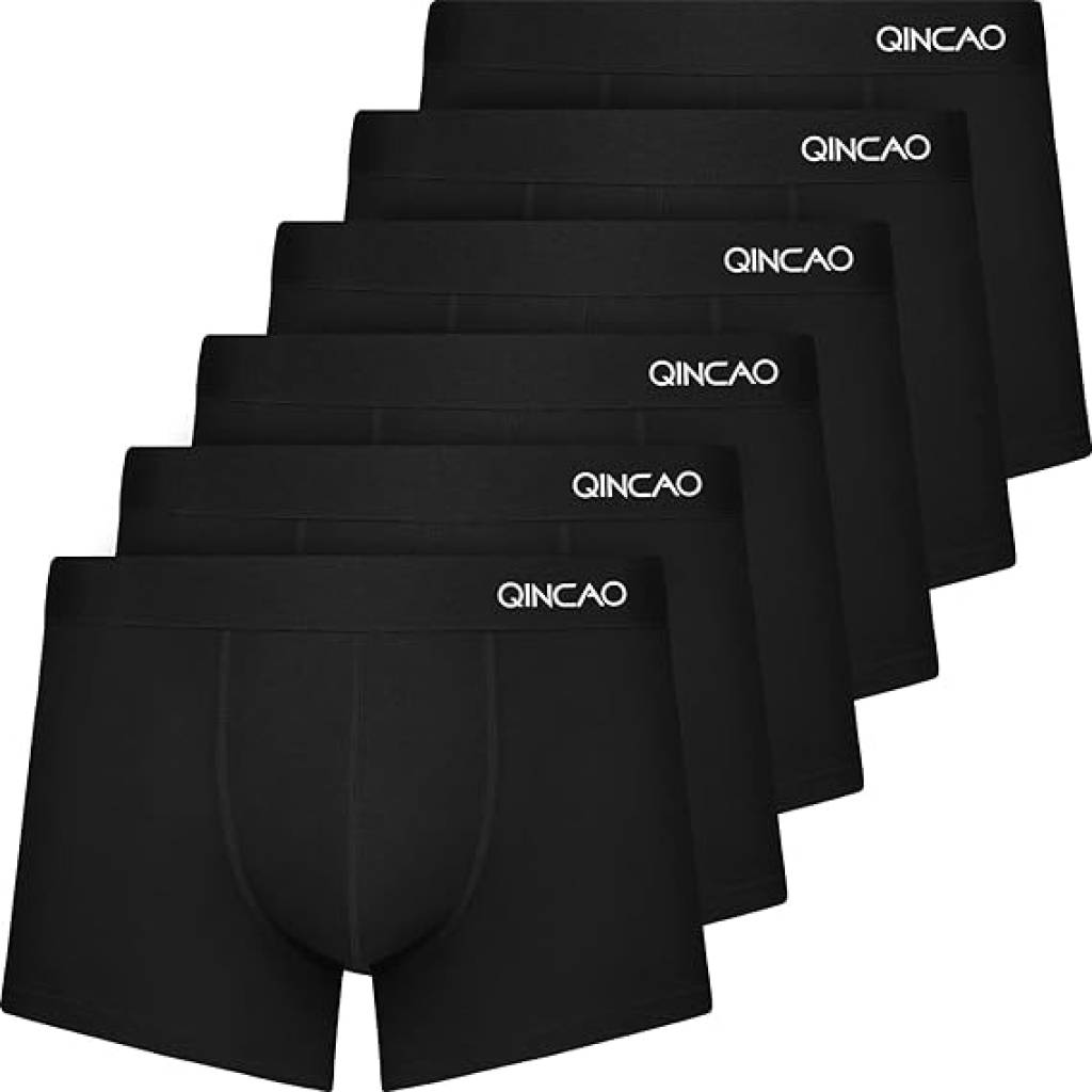 QINCAO Boxershorts Herren 6er Pack – Baumwoll Unterwäsche ohne kratzendes Etikett