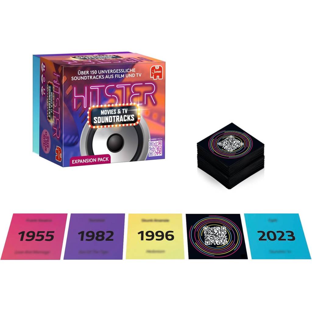[Prime] Hitster Film- & Serien-Soundtracks – Deutsche Erweiterung (154 Musikkarten), Party- & Kartenspiel
