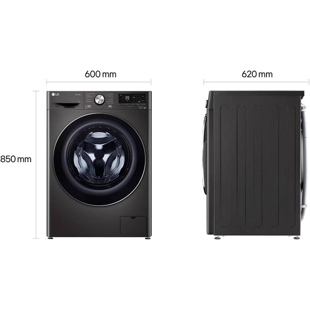 LG F4WV708P2BA Waschmaschine – Frontloader, 8 kg, Energieklasse A, Schwarz