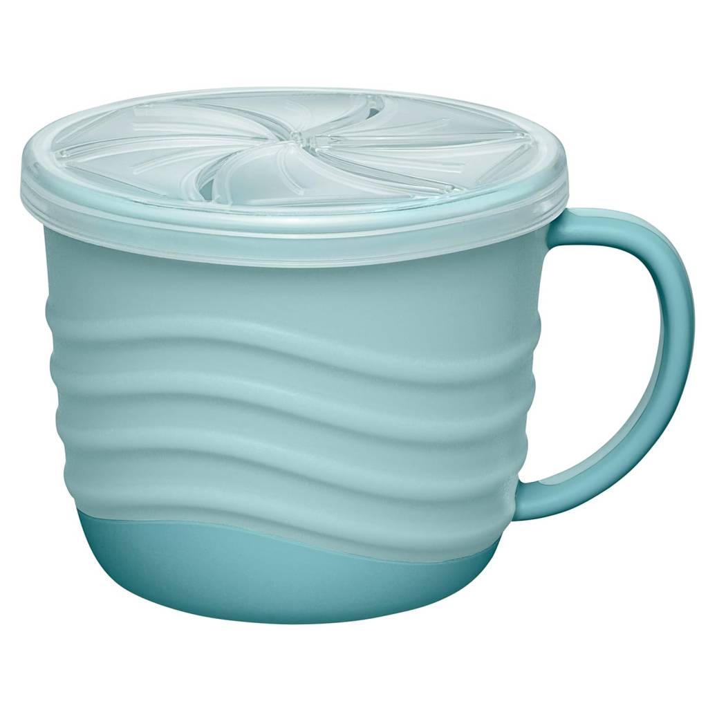 nip 2-in-1 Baby Snackbox & Trinkbecher – 250 ml, bruchfest, aus >90 % nachwachsenden Rohstoffen (Blau)