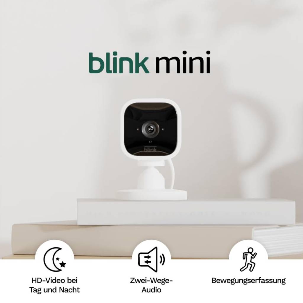 [Prime] Blink Mini – 2er Set smarte Indoor-Überwachungskameras (1080p, Nachtsicht, Alexa)