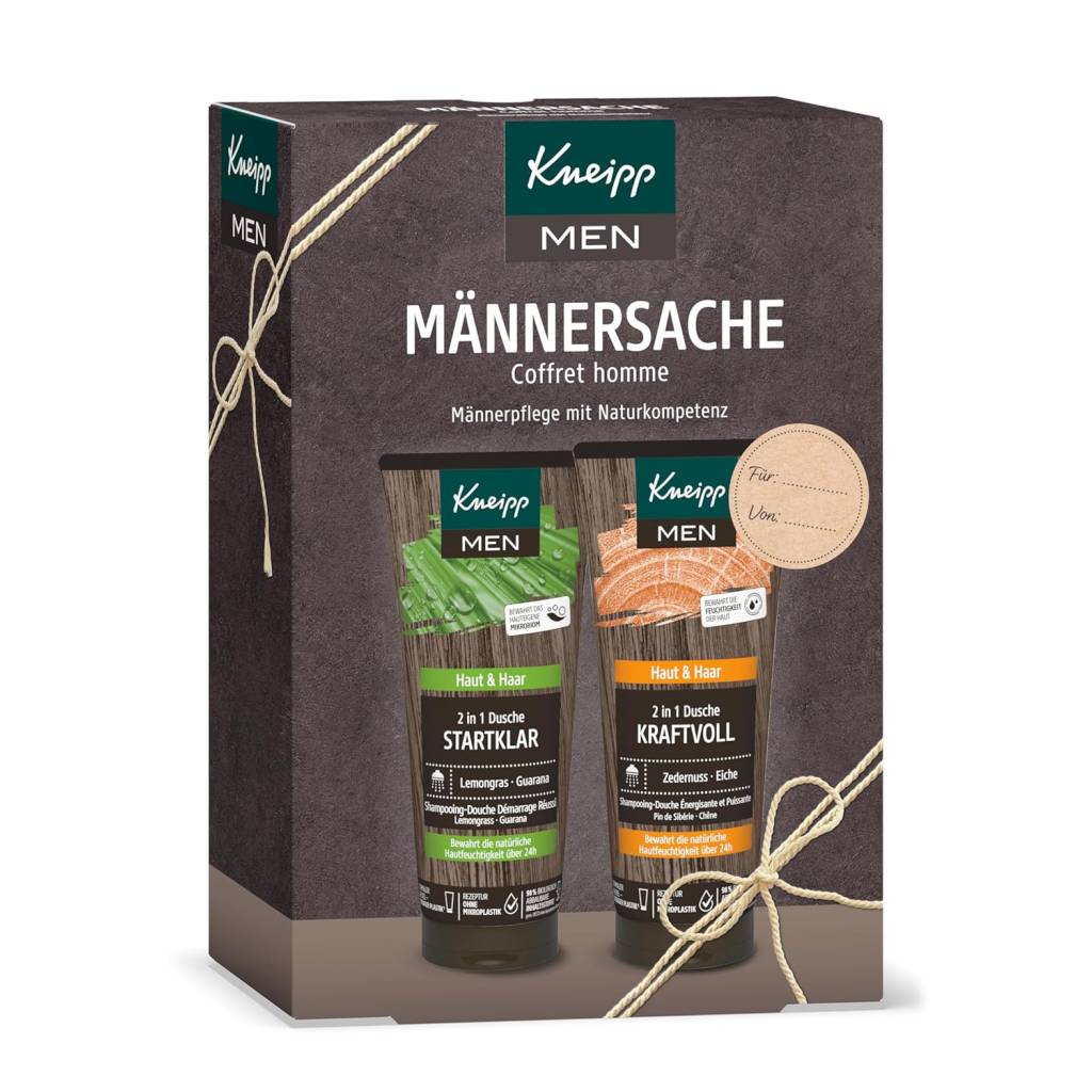 Kneipp Männersache Geschenkset (2x200ml) – 2-in-1 Duschgel Set mit frischen & würzigen Düften