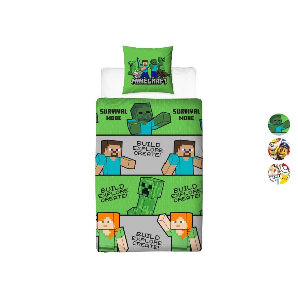 Kinder Wendebettwäsche 135×200 cm – Minecraft, Pokémon oder Paw Patrol