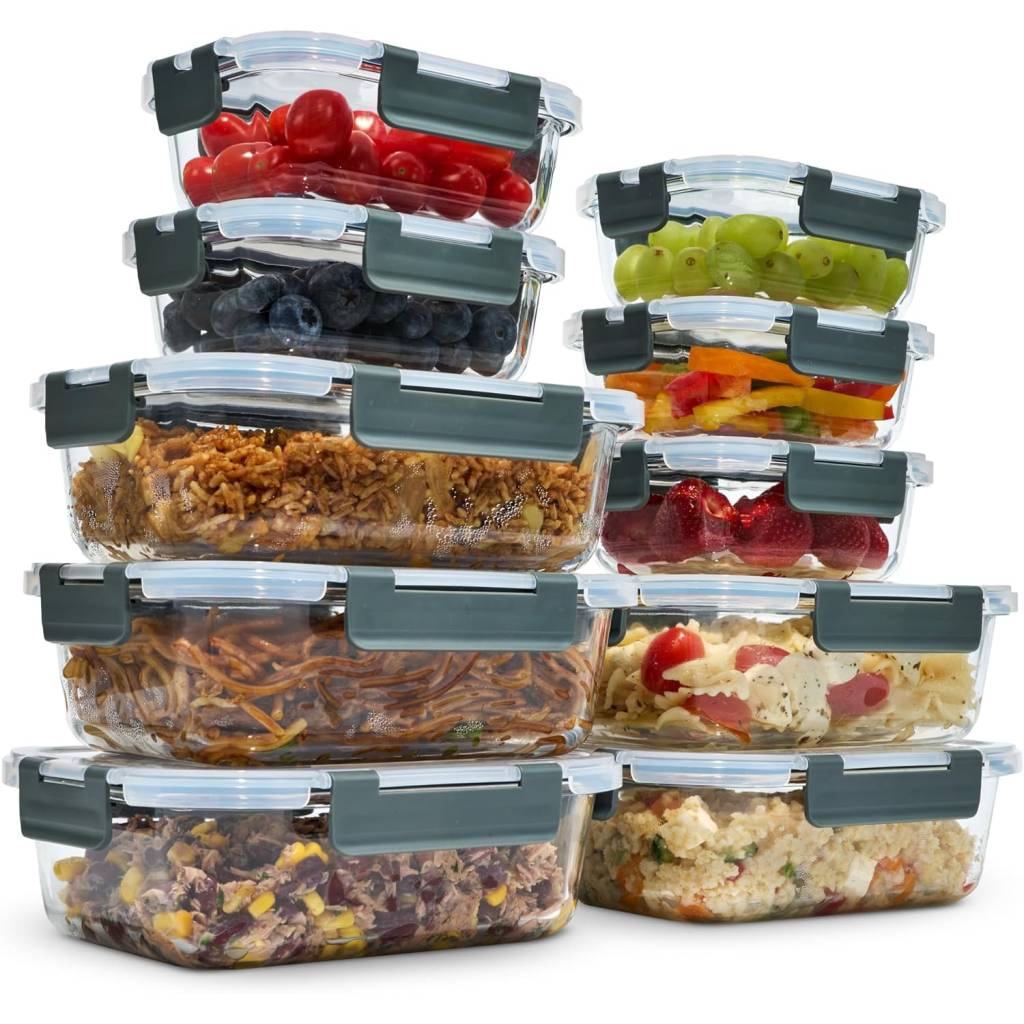 uandu Glasbehälter mit Deckel 10-teilig – Meal Prep Boxen aus Glas BPA-frei