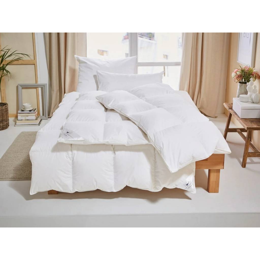 HÄUSSLING Daunen-Kassettenbettdecke Wärmeklasse 4 – 135 x 200 cm