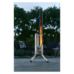 LIVARNO Feuerrohr Pellet Feuerstelle – Terrassenofen mit Glaszylinder & bis zu 90 Min. Brenndauer