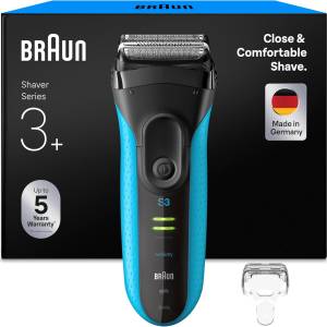 Braun Series 3+ 3040s Elektrorasierer – Wet & Dry Rasierer mit MicroComb & Präzisionstrimmer