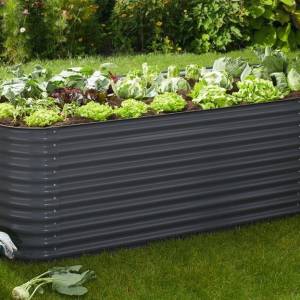 KONIFERA Hochbeet 240×80×82 cm – verzinkter Stahl, großes Gartenbeet
