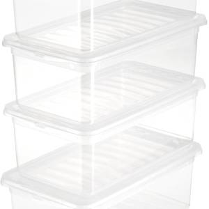 keeeper Bea Aufbewahrungsboxen 4er Set – 5,6 L, stapelbar, mit Air-Control-System