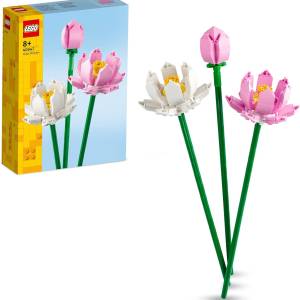 LEGO Botanicals Lotusblumen 40647 – Blumenstrauß mit 3 künstlichen Blumen als Deko