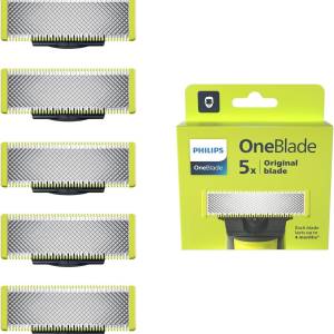 Philips OneBlade Ersatzklingen QP250/50 (5er Pack) – Originalklingen für präzises Trimmen & Rasieren