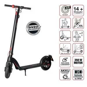 SIX DEGREES Velo E7 E-Scooter – klappbar mit Straßenzulassung und 350 W Motor