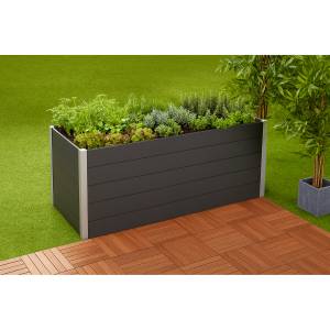 Hochbeet WPC anthrazit 160×75×70 cm – großes, pflegeleichtes Gartenbeet mit 760 L Volumen