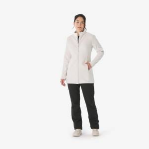 QUECHUA Fleecejacke Damen MH500 – Lang, Weiß