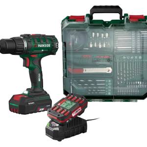 PARKSIDE 20 V Akku-Bohrschrauber-Set PABS 20-Li I9 – inkl. Akku, Ladegerät und Zubehör