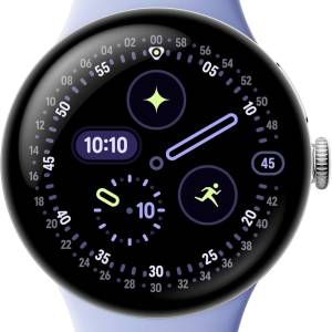 Google Pixel Watch 4 (41 mm) – LTE Smartwatch in Polished Silver mit Sportarmband (Iris)