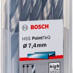 Bosch Professional HSS PointTeQ Spiralbohrer 7,4 mm – 10er Set für Metall